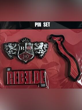 NEW!! RBD “Soy Rebelde” World Tour Limited Edition Three (3) Piece Pin Set (NWT)